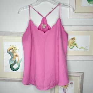 J. Crew Factory Pink Scalloped Trim Spaghetti Tank Top Women’s Size 6